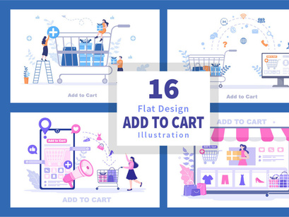 16 Add To Cart Vector Illustration
