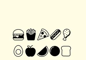 10 Foods black icon