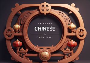 PSD 3d rendaring realistic chinese new year background bundles