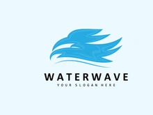 Water Wave Logo, Earth Element Vector, Water Wings Logo Design Style, Brand Icon, Sticker