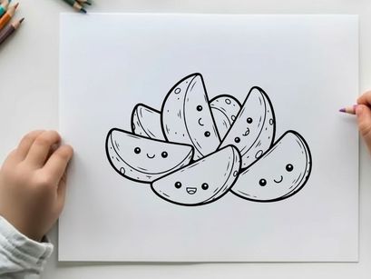 Cute watermelon slices hugging vector illustration