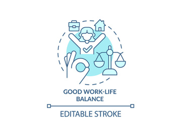 Good work-life balance turquoise concept icon preview picture
