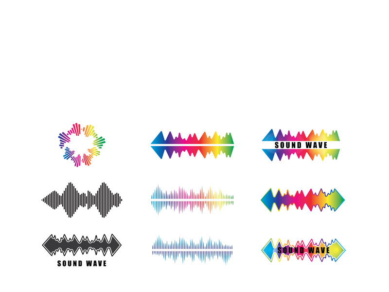 Sound waves set vector illustration icon design
