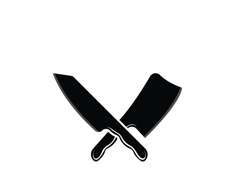 Knife logo icon template and symbol vector design illustration
