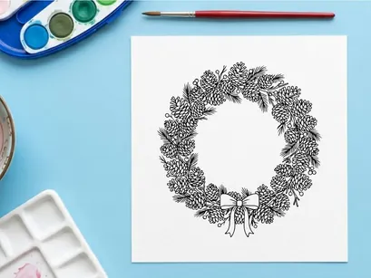 Sala de estar festiva vacía con decoraciones navideñas