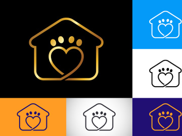 Pet home, Pet care home logo, home logo, Animal logo design vector icon illustration preview picture