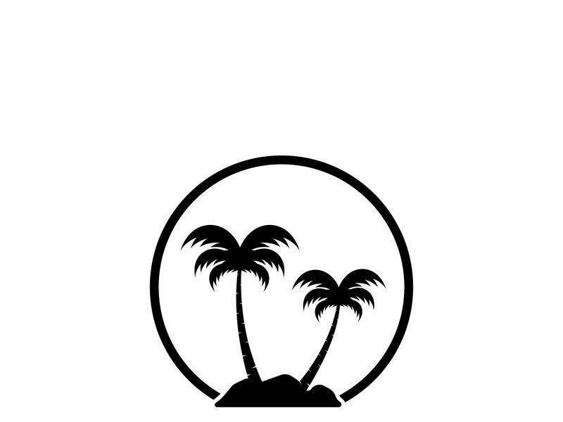 Unique and modern arabian palm tree logo design.