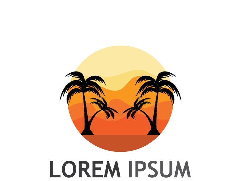 Summer palm tree logo design.