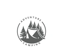 Camping and outdoor adventure logo for the Hiking. emblem illustration