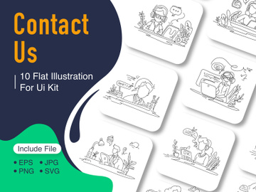 Contact Us Flat Illustration preview picture