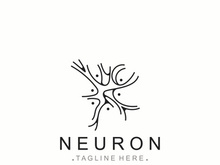 Neuron logo or nerve cell healthy abstract molecule design template