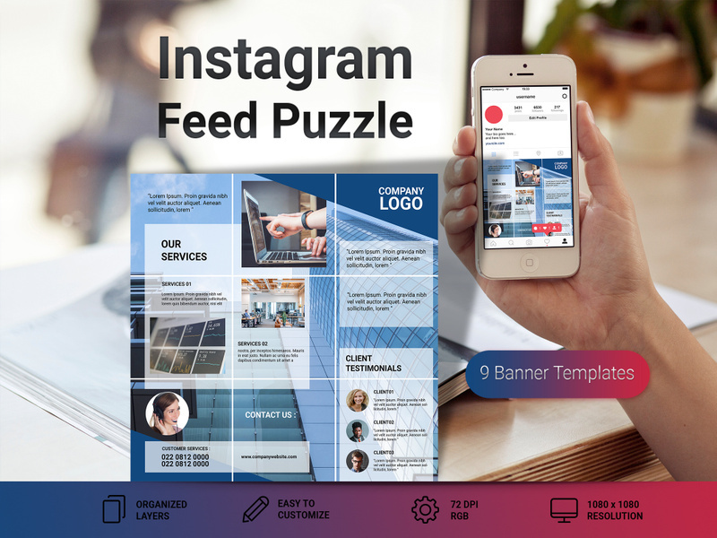 Instagram Feed Post Puzzle Layout