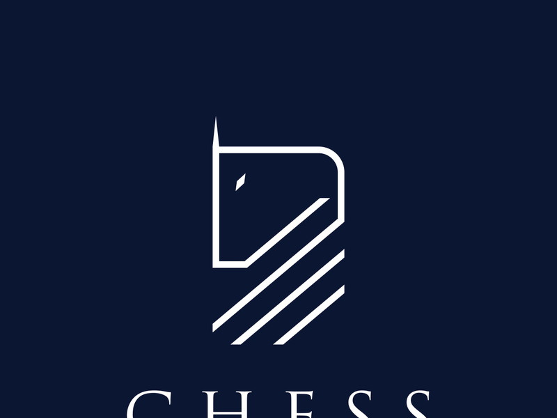 Chess strategy game logo with horse, king, pawn and rook. Logos for tournaments, chess teams and games.