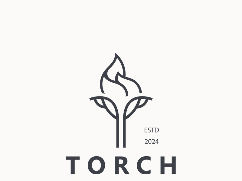 Torch logo Graphic, Olympics flame Modern Design Element simple minimalist