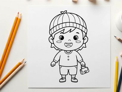 Crying child in baseball cap vector illustration flat design