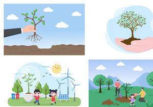 14 Planting Trees Gardening, Farming and Agriculture Illustration