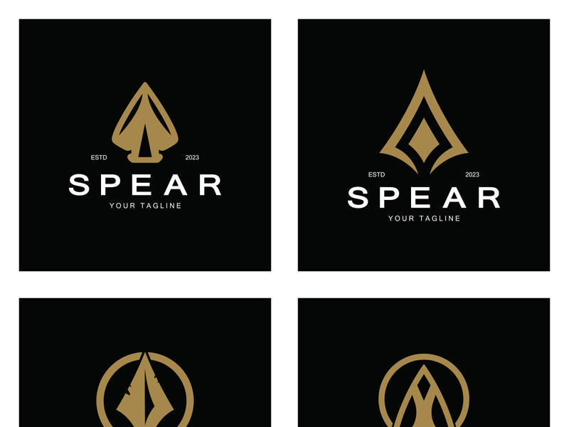 Spear logo icon vector illustration design.Head spear logo vintage illustration design vector