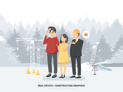 Real Estate & Construction Vector Scenes_Vol 01