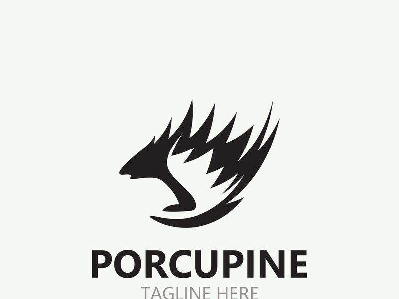 Porcupine logo design. animal vintage minimalist logo Hedgehog modern template icon