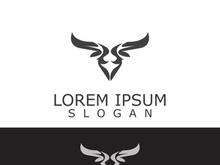 Horns Animal bull simple logo design vector template