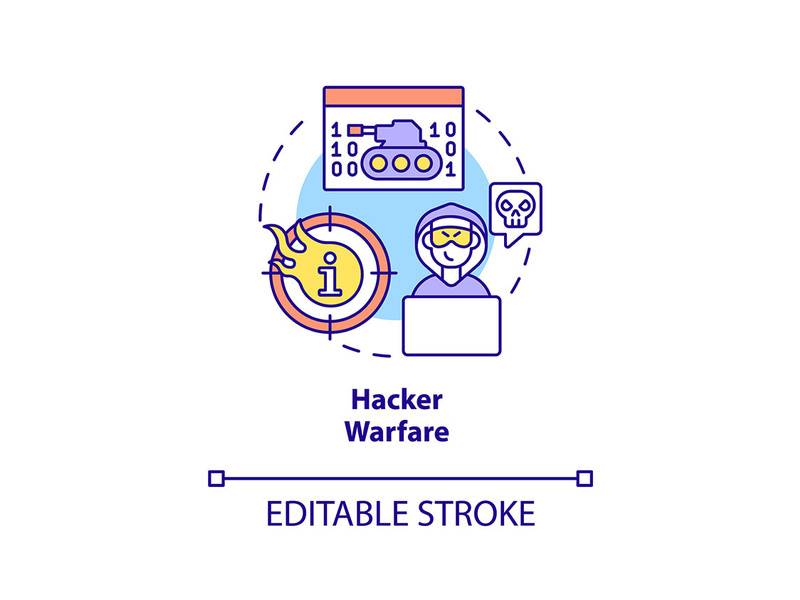 Hacker warfare concept icon
