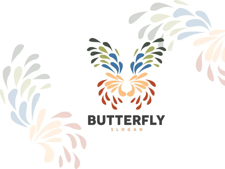 Butterfly Logo Design, Beautiful Flying Animal