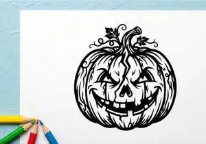 Halloween Pumpkin Carving with Jack-o'-Lantern Face for Fall Decor