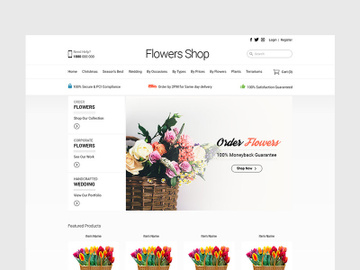 FlowerShop Free Template PSD preview picture
