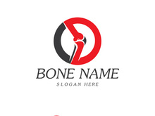 Bone Plus logo. Healthy bone Icon. Knee bones and joints care protection logo template. Medical flat logo design. Vector of human body health. Emblem