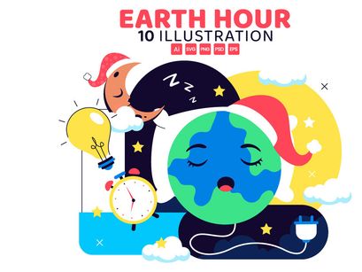 10 Happy Earth Hour Day Illustration