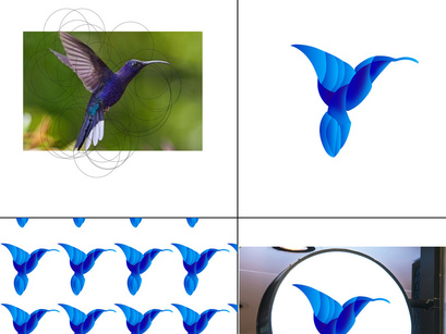 Bird Logo Design With Gradient Blue Color