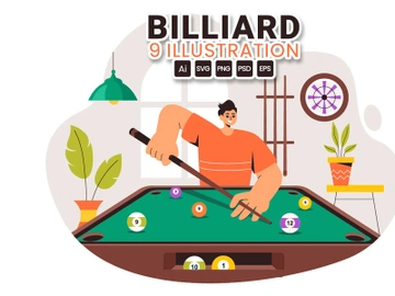 9 Billiard Game Illustration preview picture