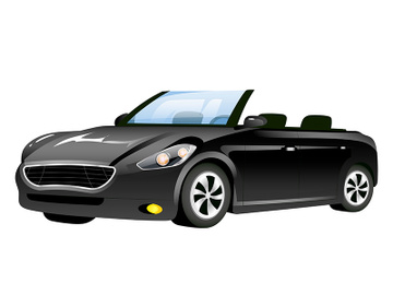 Black cabriolet cartoon vector illustration preview picture