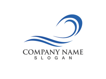 water wave logo design template preview picture