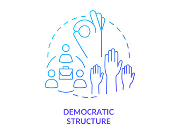 Democratic structure blue gradient concept icon preview picture