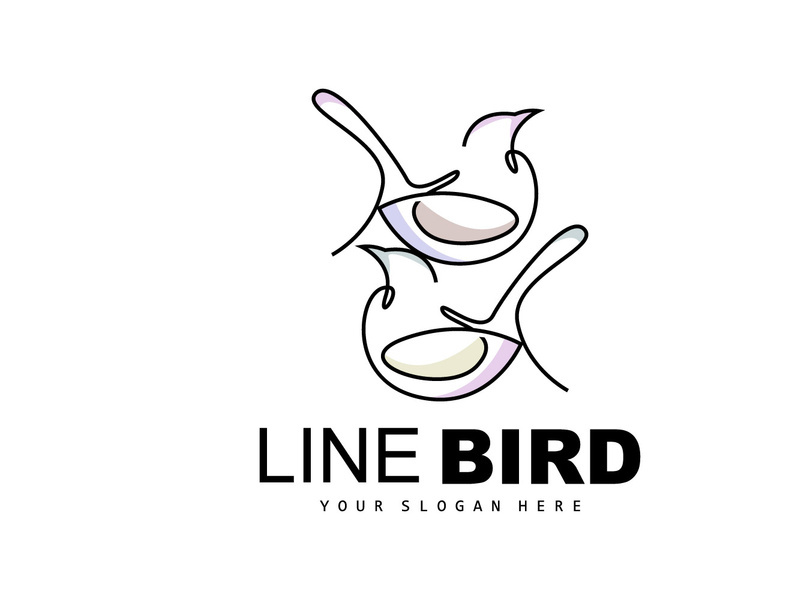 Bird Logo, Vector Hummingbird, Simple Simple line Style Design, Bird Wings Icon Product Brand