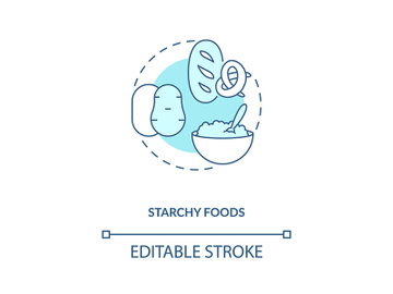 Starchy foods products concept icon preview picture