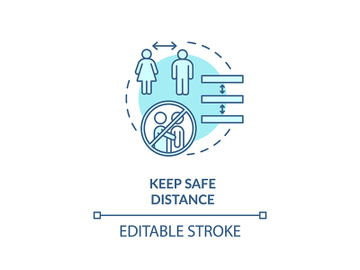Keep safe distance concept icon preview picture