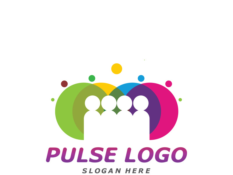 Colorful Pulse logo design concept vector. People Beat logo Template