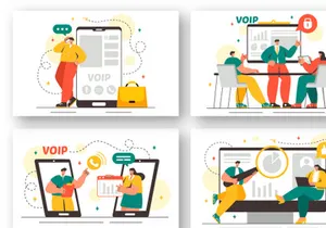 20 VOIP or Voice Over Internet Protocol Illustration