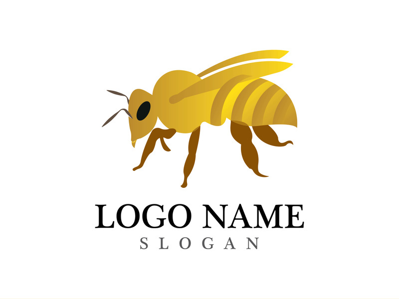 Bee logo vector icon illustration design