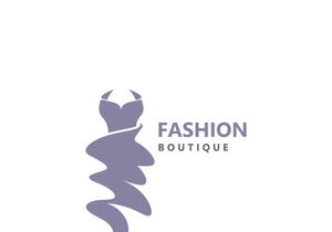 Dress woman logo design beauty fashion for boutique shop vector template vector