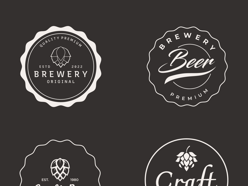 Premium quality vintage craft beer logo template. For badges, emblems, beer companies, bars, taverns.