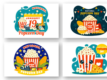 11 National Popcorn Day Illustration