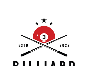 Retro vintage billiard ball game logo design. preview picture