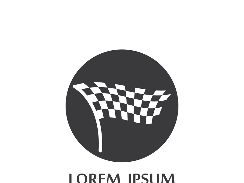 Creative and modern racing flag logo design.