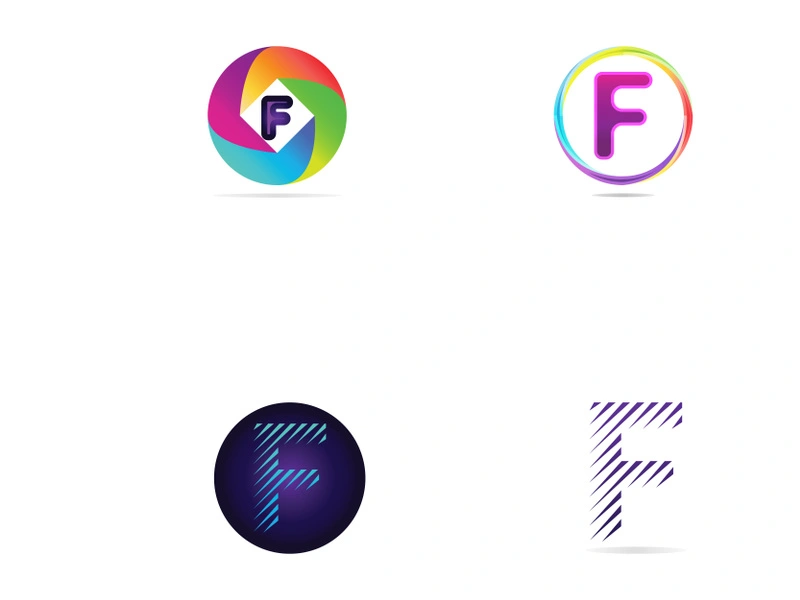 Abstract logo element initial letter F geometric shape. Minimalist and modern F Logo design. Logo can be used for branding and business cards.