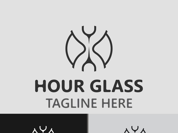 Hourglass logo ancient vintage style object design template flat vector