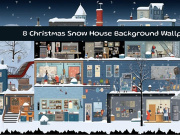 Christmas Snow House Background preview picture