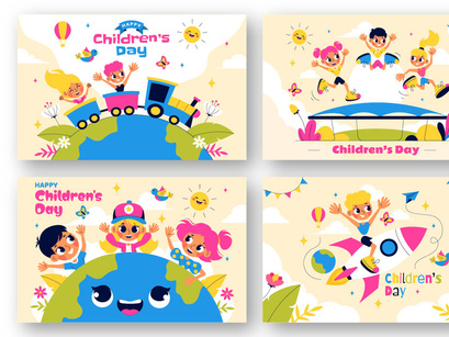 9 Happy Children's Day Vector Illustration